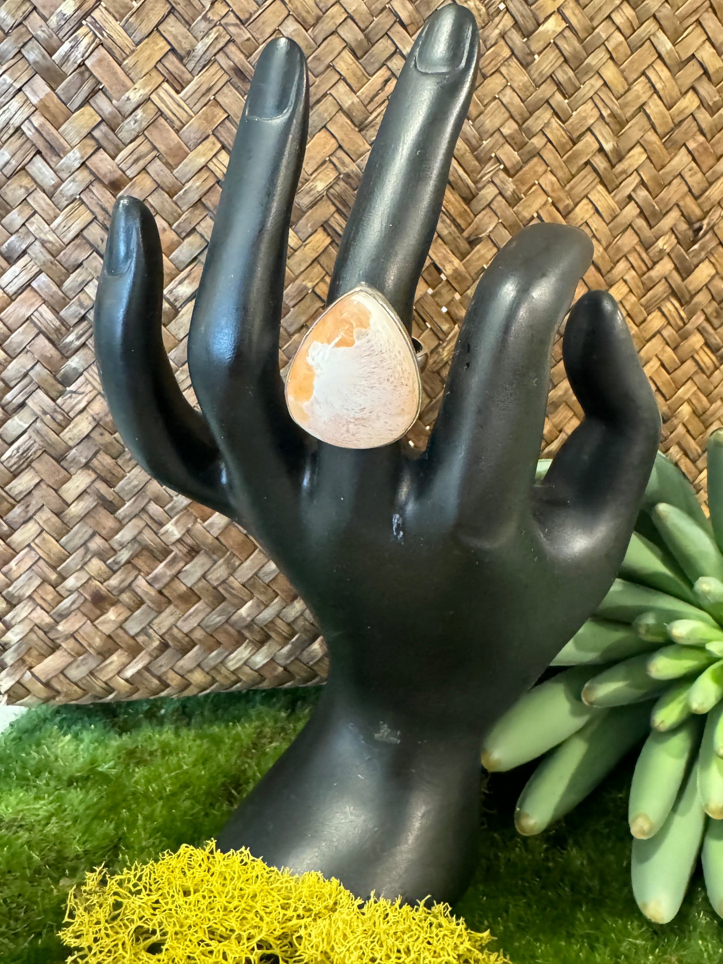 Orange Calcite Ring | Size 7