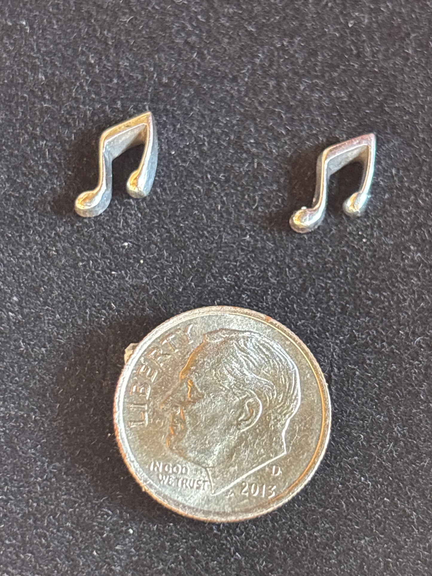 1/4 Note Sterling Silver Post Earrings