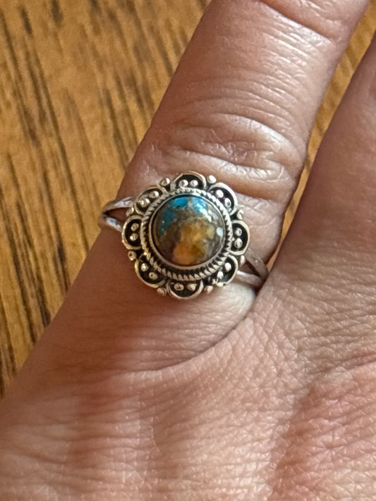 Spiny Oyster Turquoise Ring | Size 7