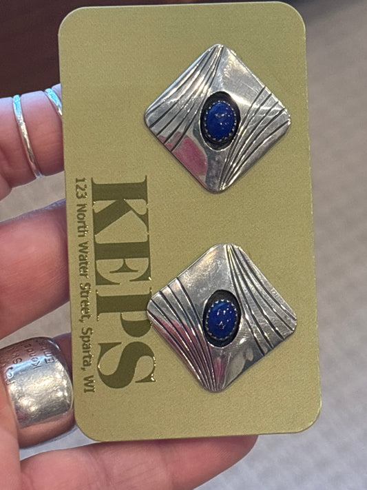 Lapis Sterling vintage Earrrings