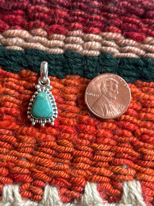 Tiny Emerald Valley Turquoise Pendant