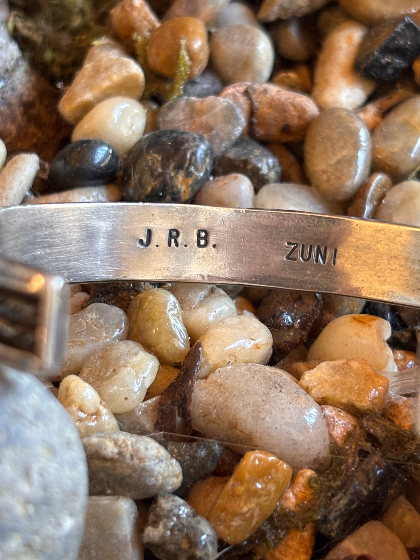 Zuni Inlay Vintage Cuff Bracelet Signed