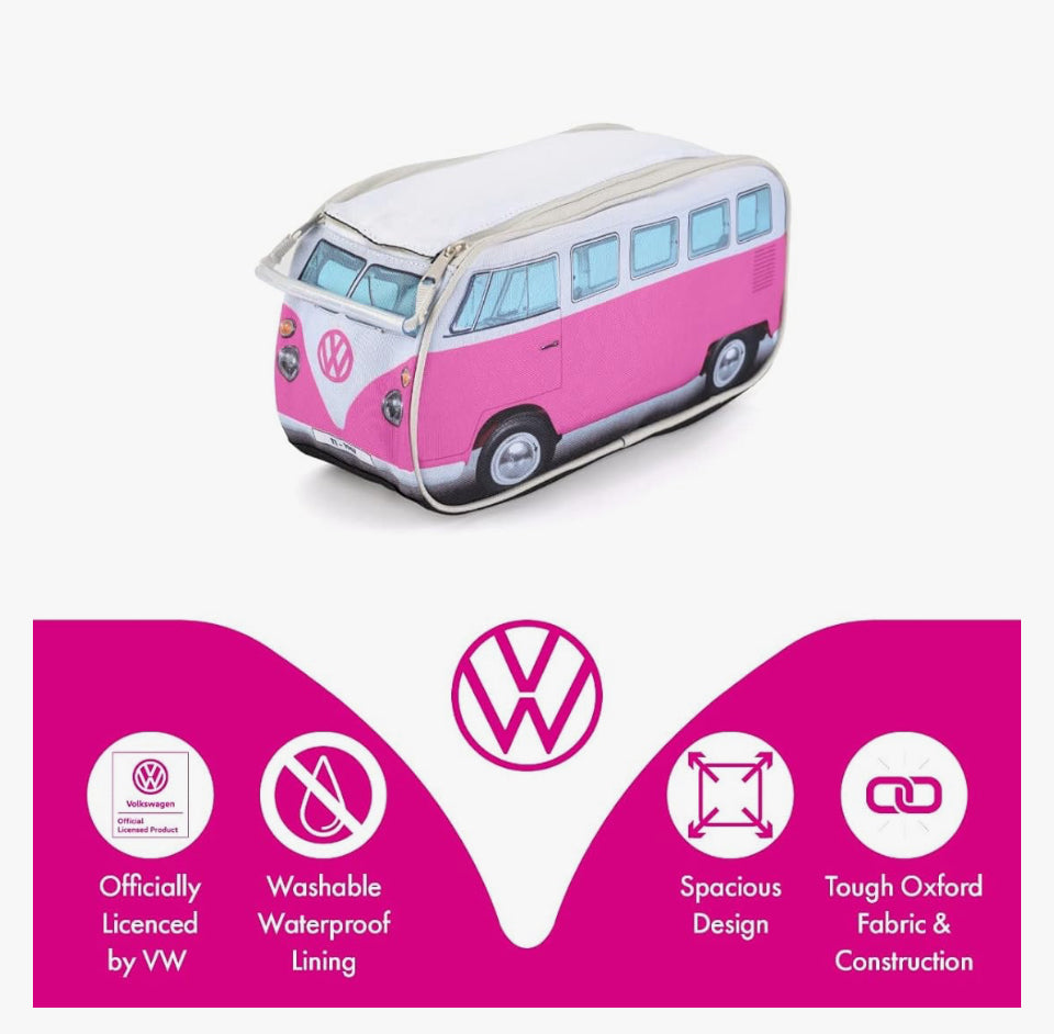 Pink VW Bus Wash Bag