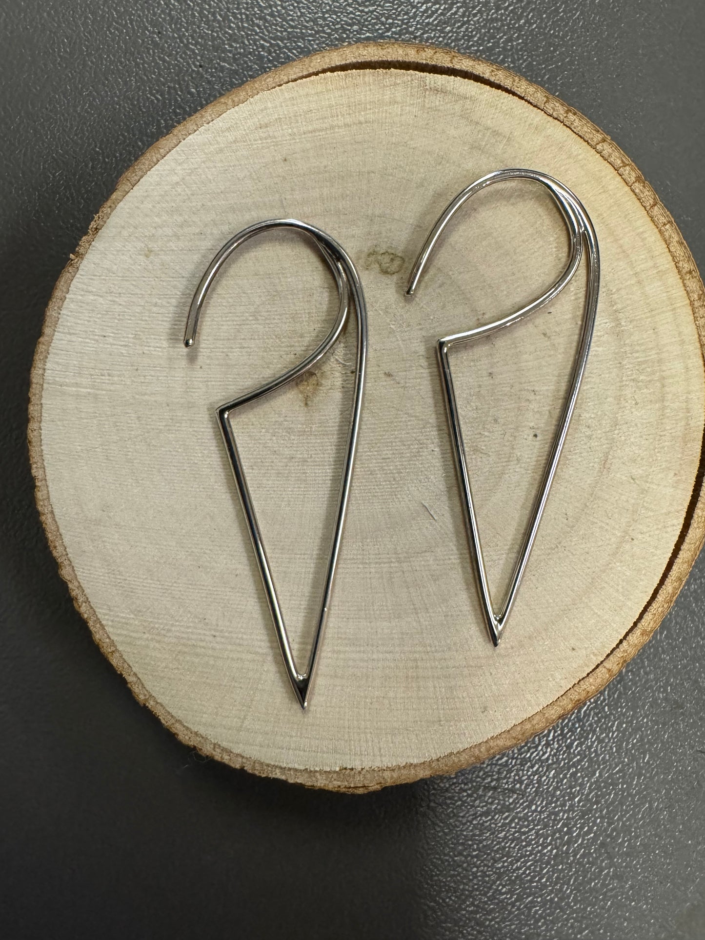 Long Triangle Threader Earrings