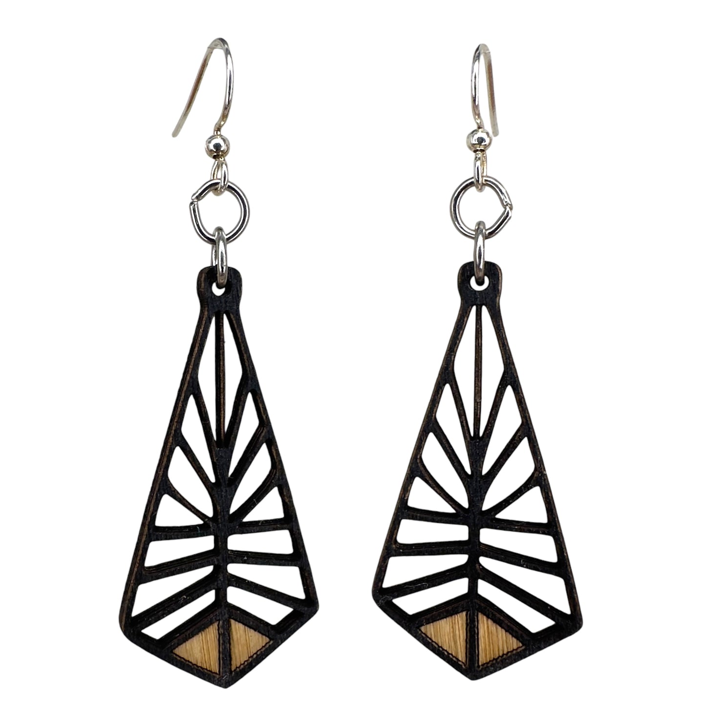 Green Tree Earrings | Geometric Shapes