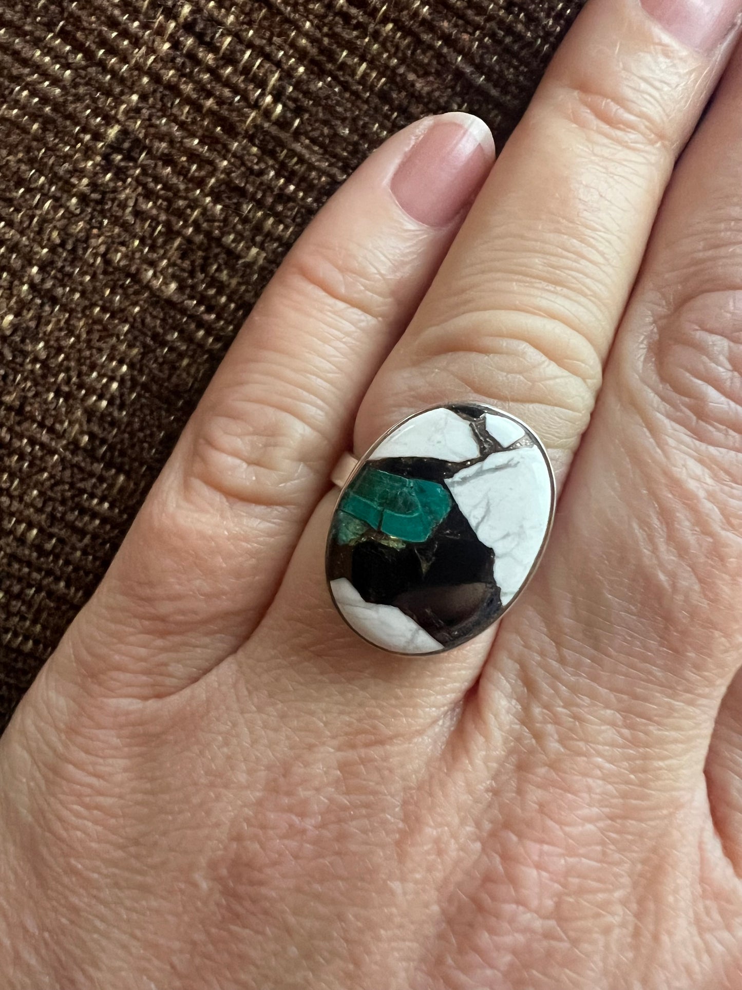 Howlite Chrysocolla Ring | Size 7