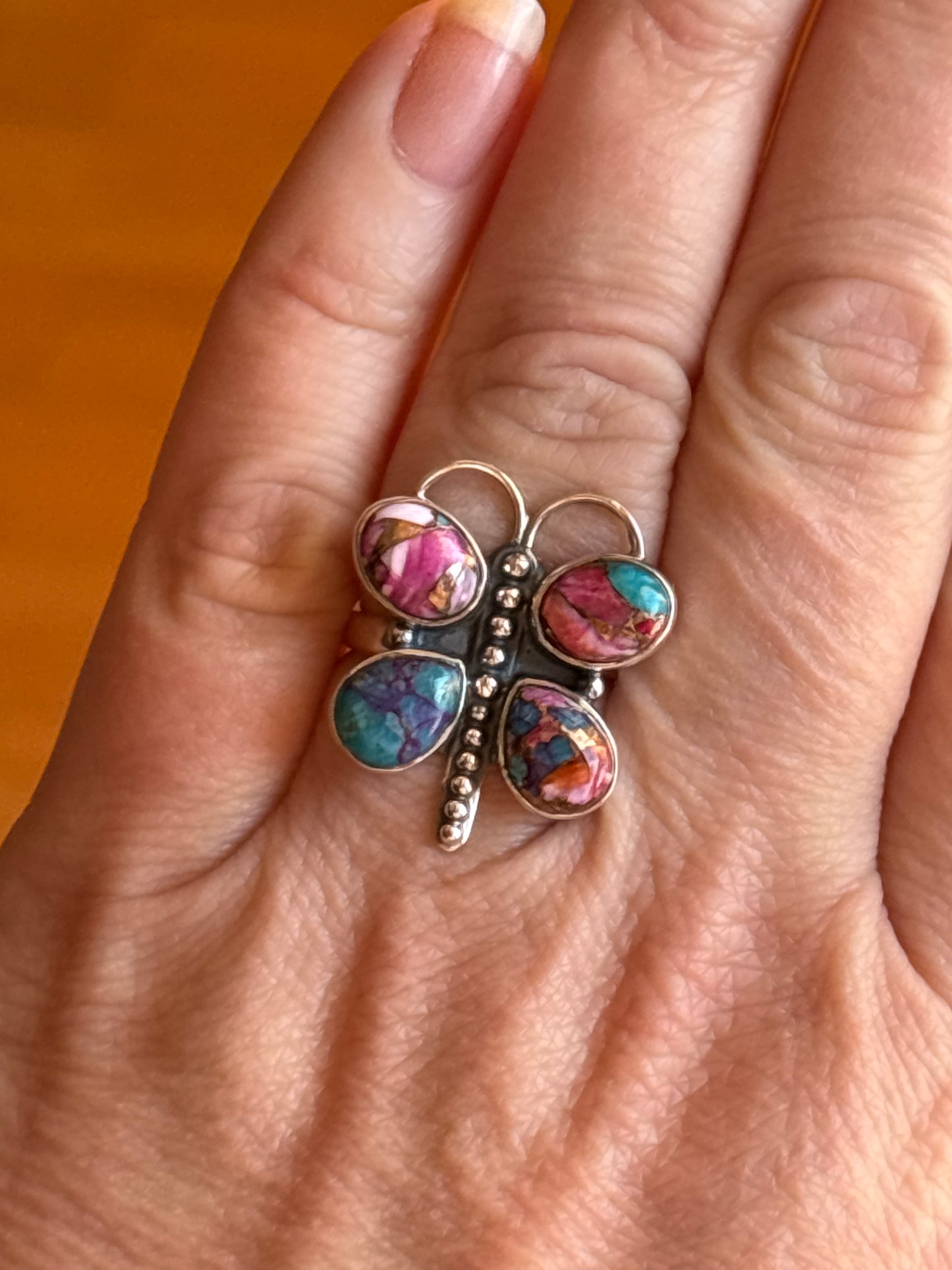 Dahlia Dragonfly Ring | Adjustable