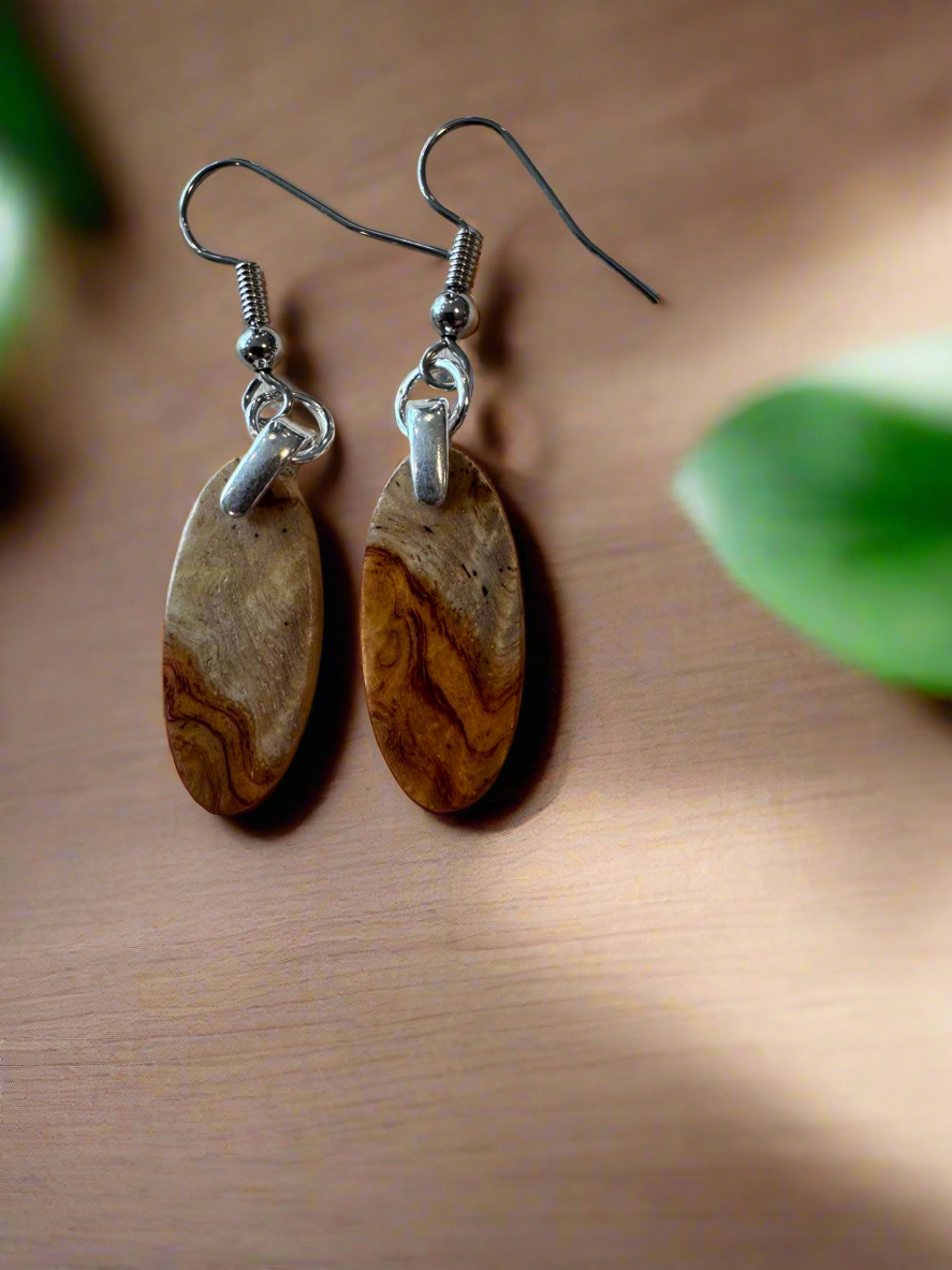 Handcrafted Wood & Resin Earrings