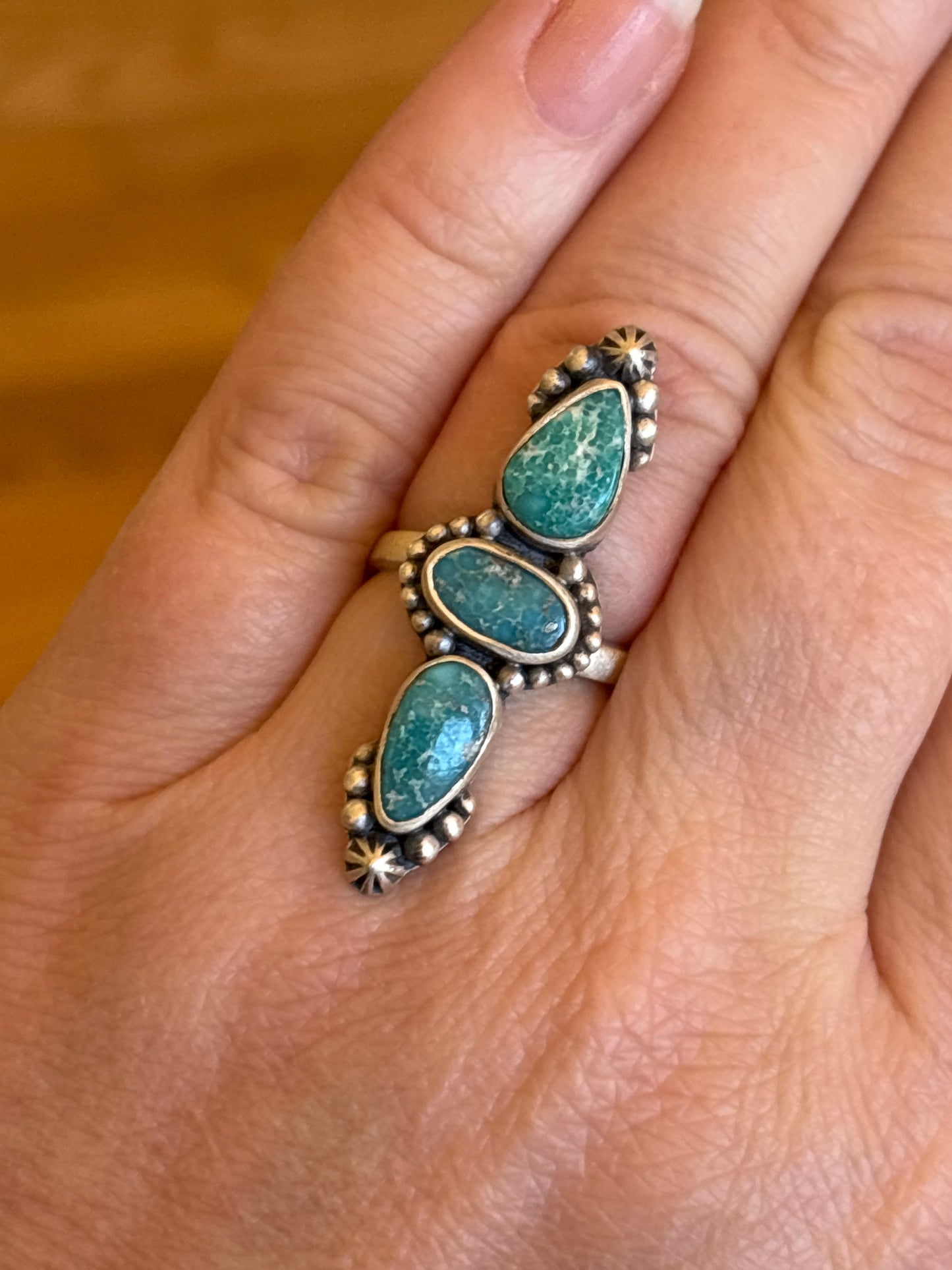 White Water Turquoise Ring | Adjustable