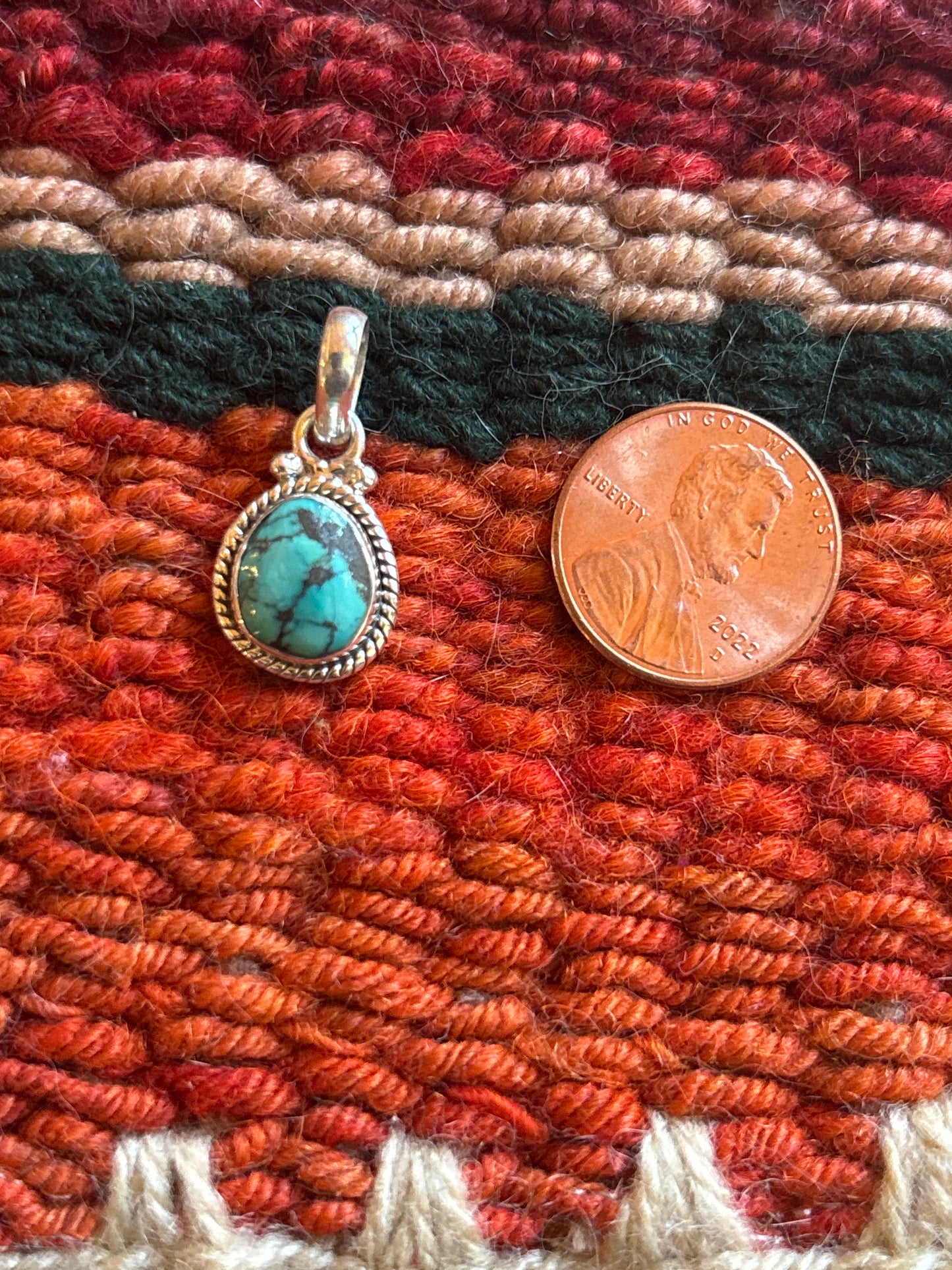 Tiny Hubai Turquoise Pendant