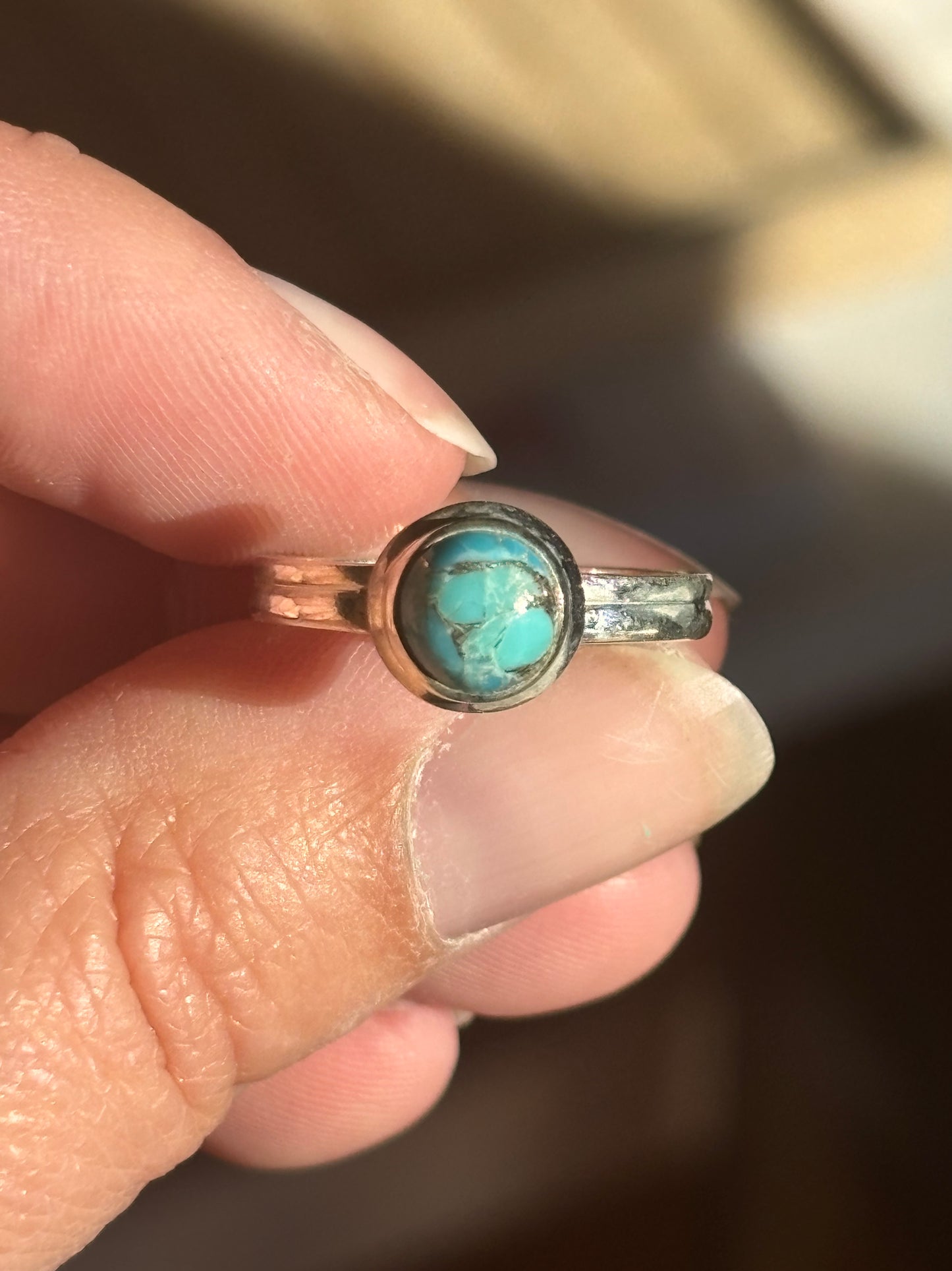 Turquoise Silver Ring | Size 7 3/4