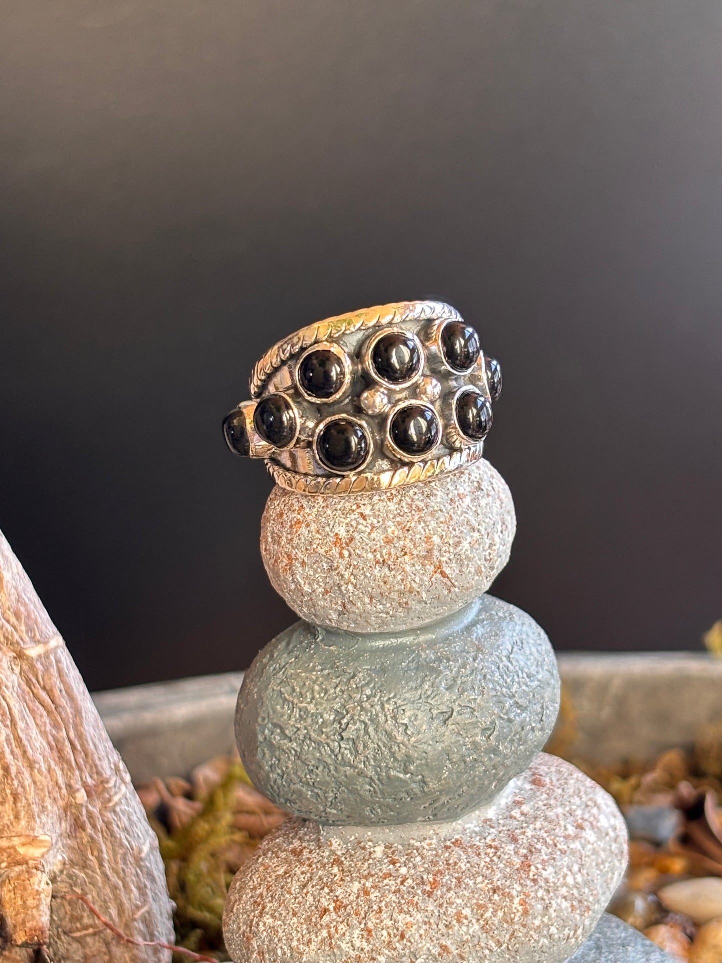 Black Onyx Multi-Stone Ring