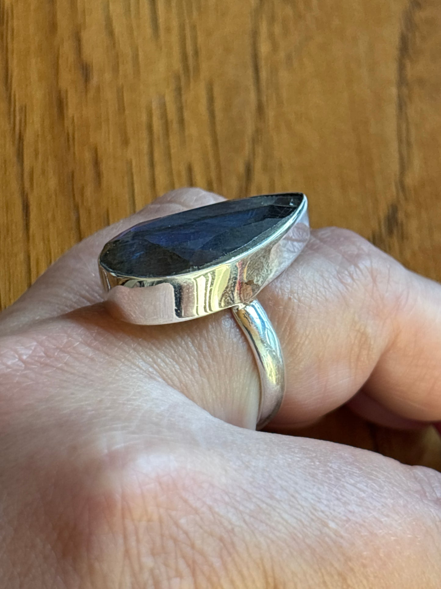 AAA Faceted Labradorite Ring | Size 10