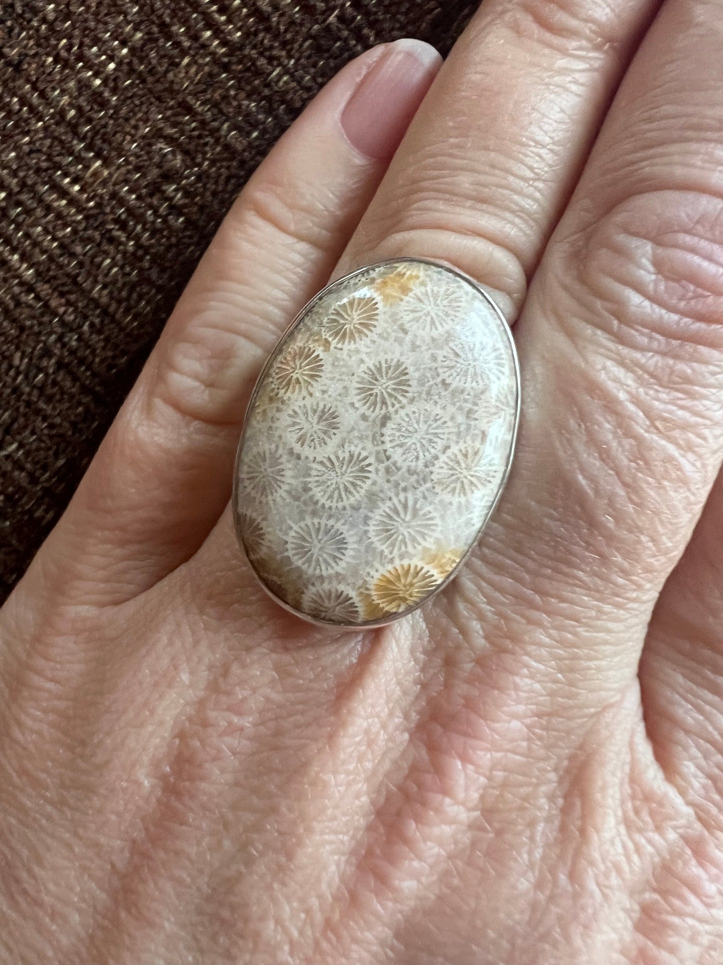 Fossilized Coral Ring | Adjustable