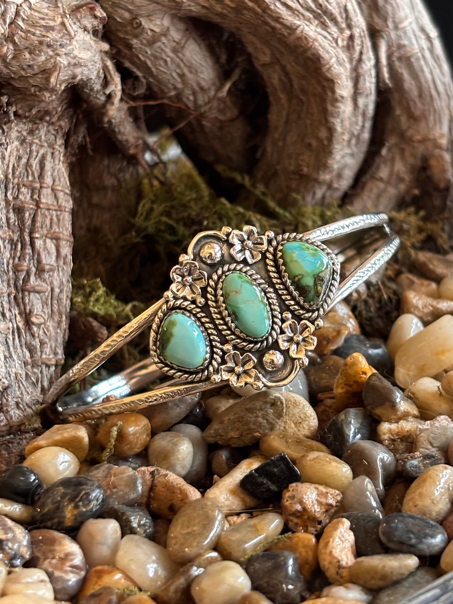 Sonoran Gold Turquoise Sterling Cuff Bracelet