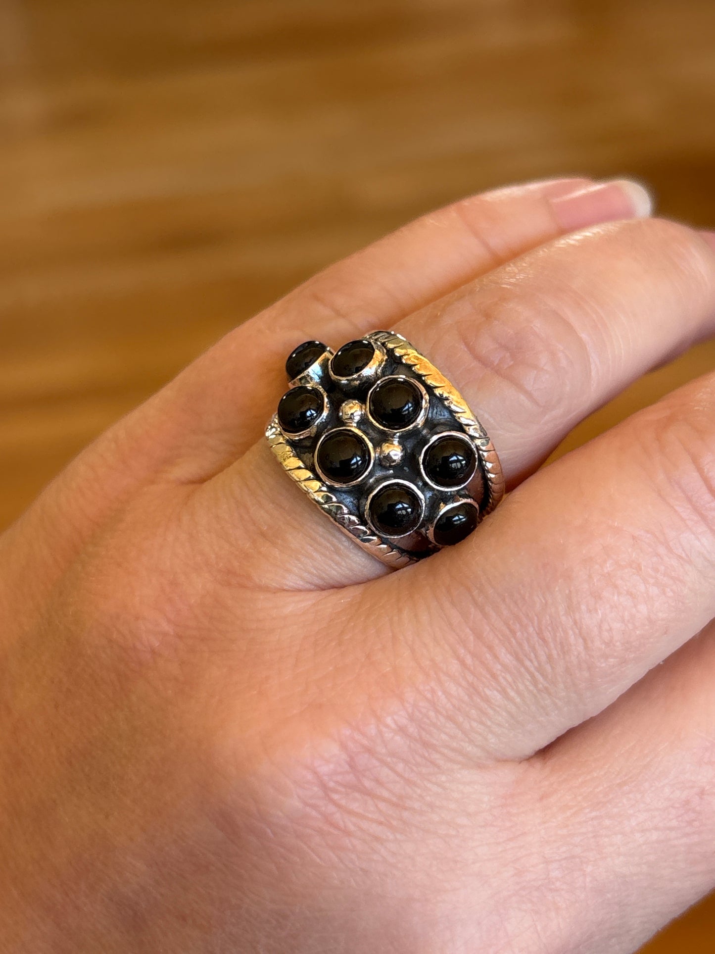 Black Onyx Multi-Stone Ring
