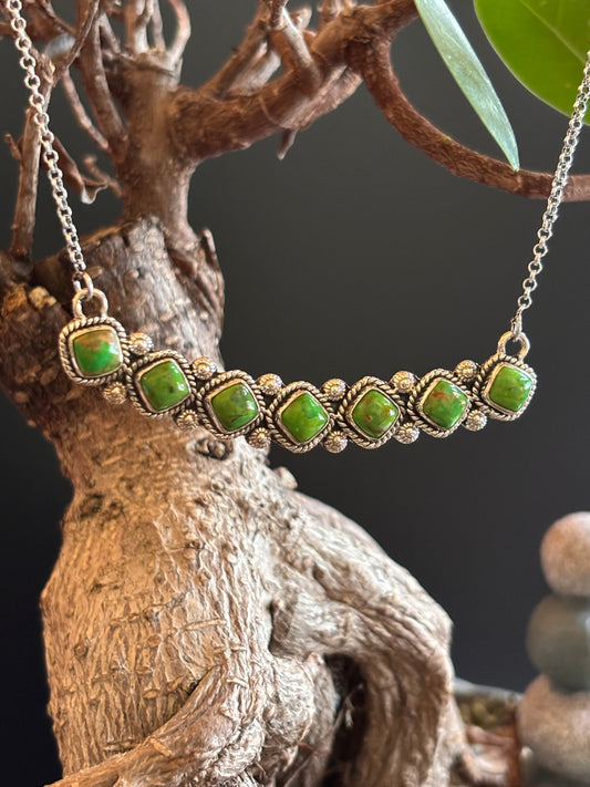 Green Apple Mojave Turquoise Necklace 20”