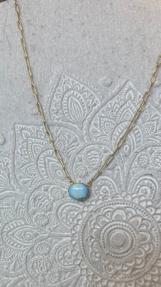 Gold Plated Turquoise Necklace