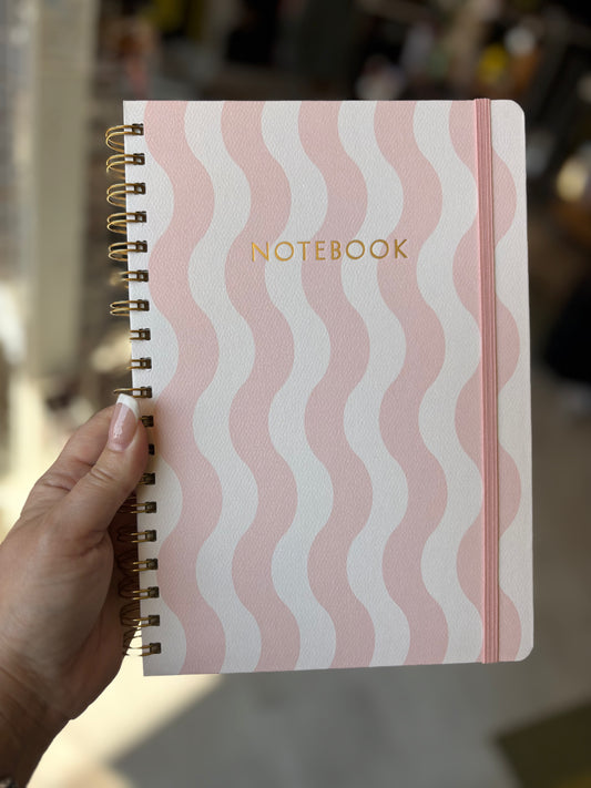Journal 240 Pages Pink & White Hardcover New 7x10 Spiral Bound