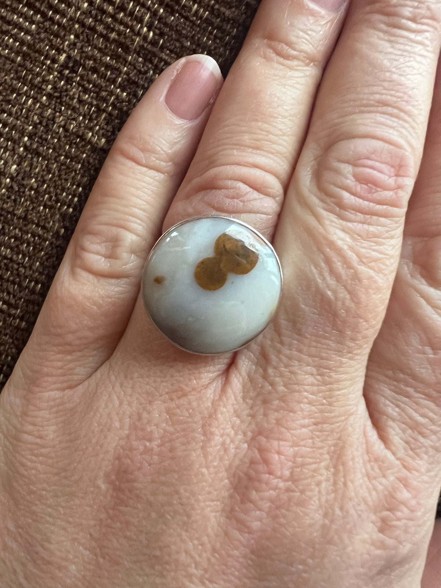 Polka Dot Jasper Ring | Size 8