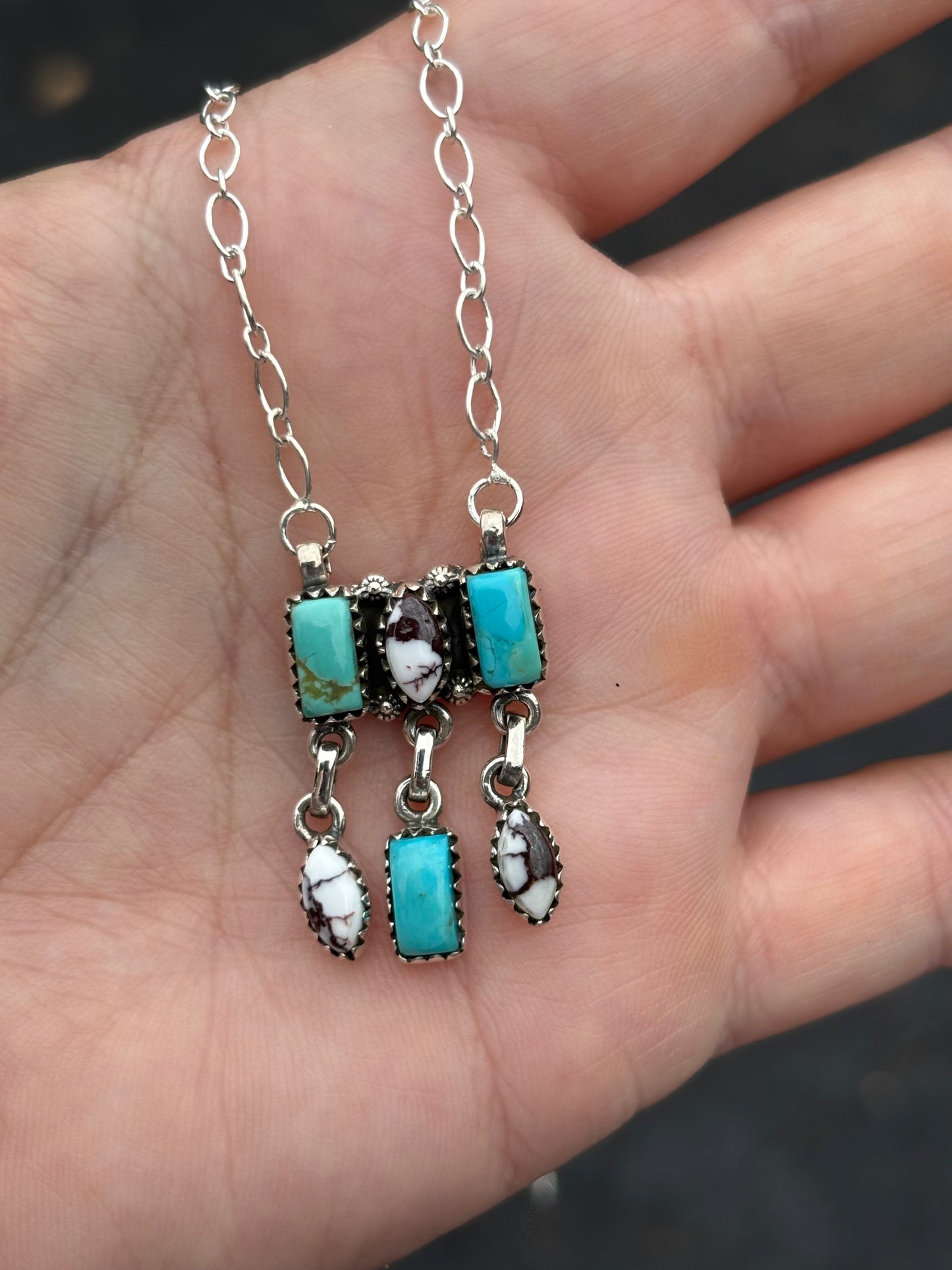 Kingman Turquoise & Wild Horse Necklace