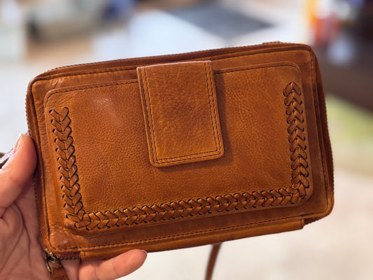 Leather Purse with Braided Details