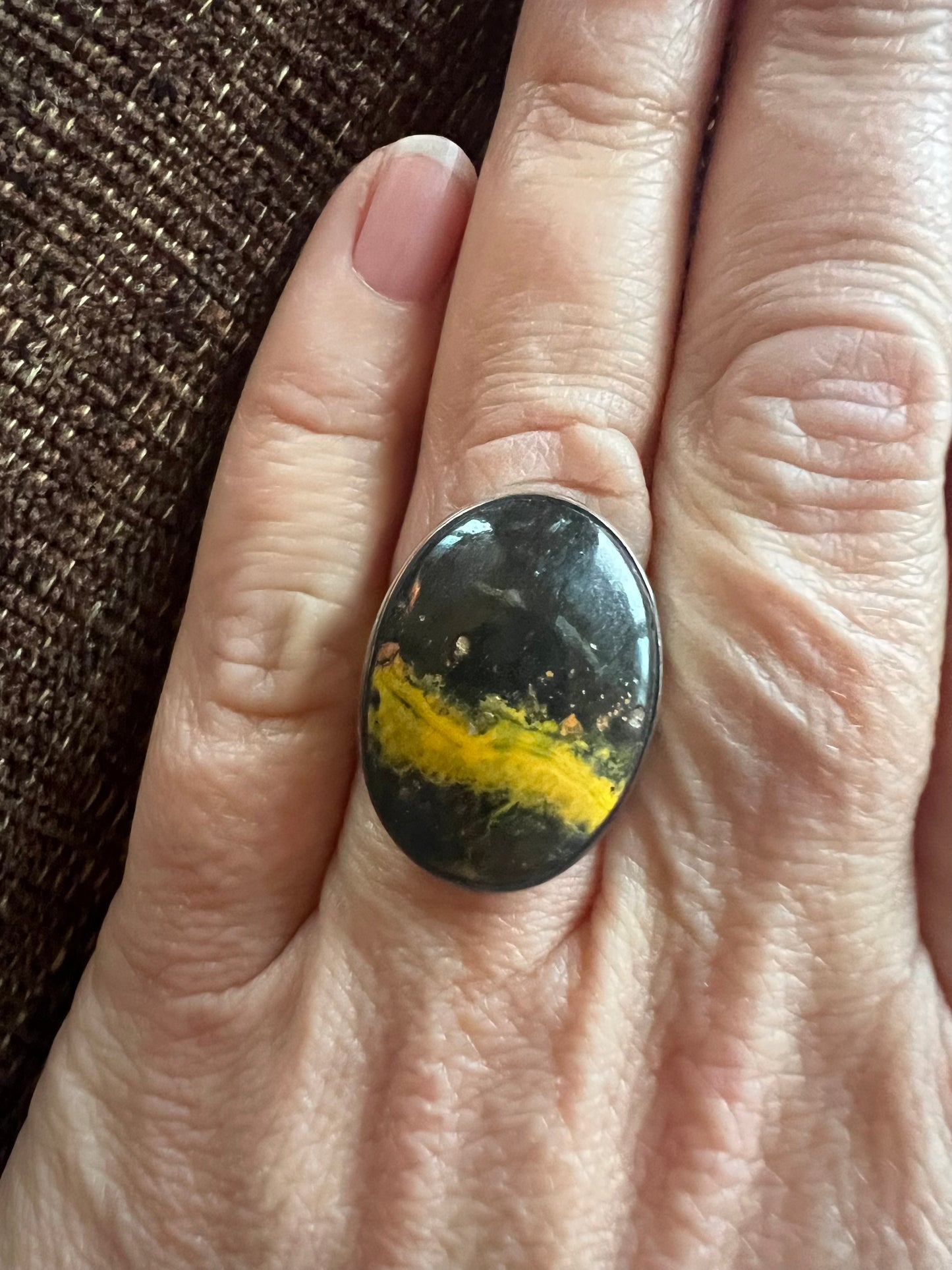 Bumble Bee Jasper Ring | Size 8