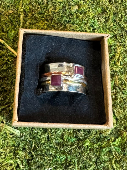 Ruby Spinner Ring size 7