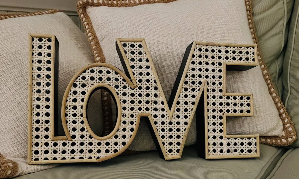 Rattan “Love” Sign