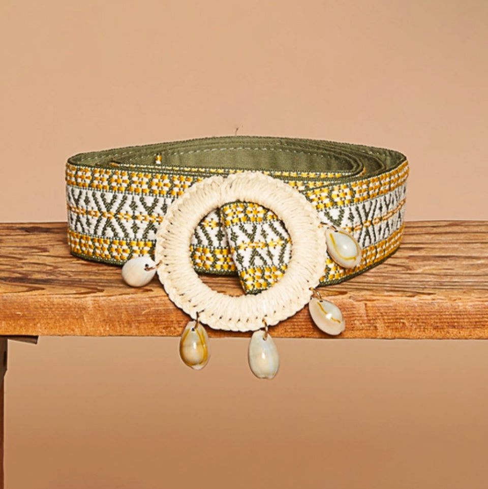 Yellow Embroidered Belt | by POL