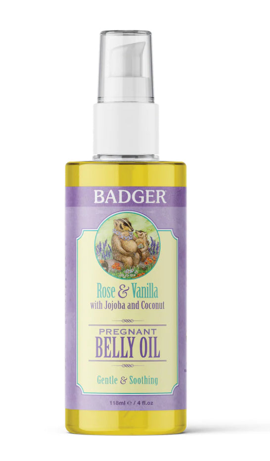 Badger Pregnant Belly Oil Rose & Vanilla 4 fl. oz