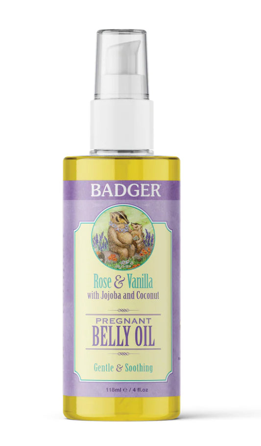 Badger Pregnant Belly Oil Rose & Vanilla 4 fl. oz