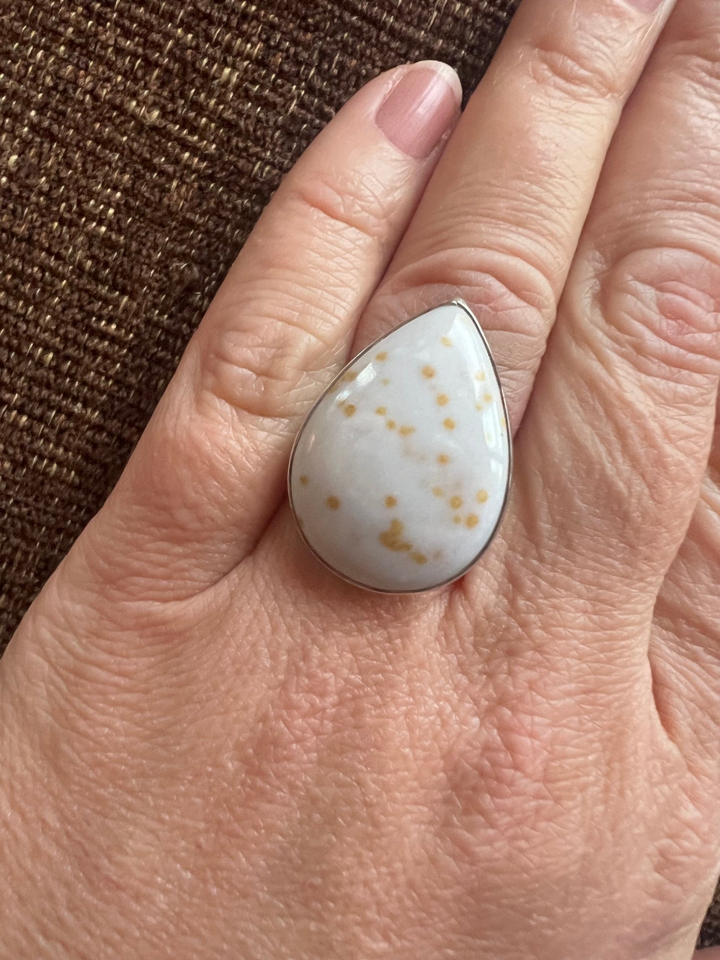 Polka Dot Jasper Ring | Adjustable