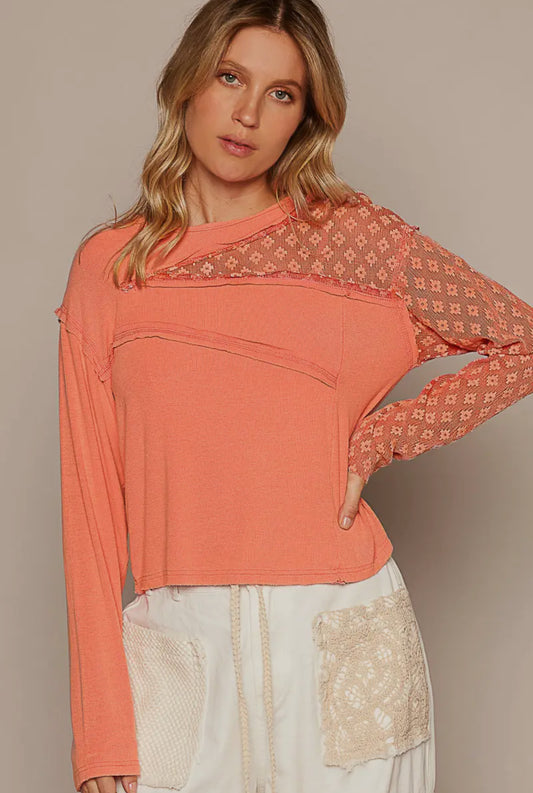 Lace Detailed Long Sleeves Top