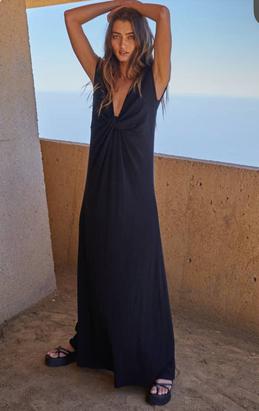 Deep V Maxi Dress with a Twist | By Together