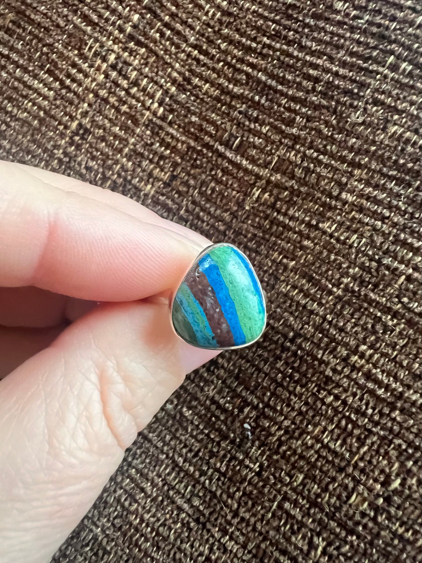 Rainbow Calsilica Ring | Size 7