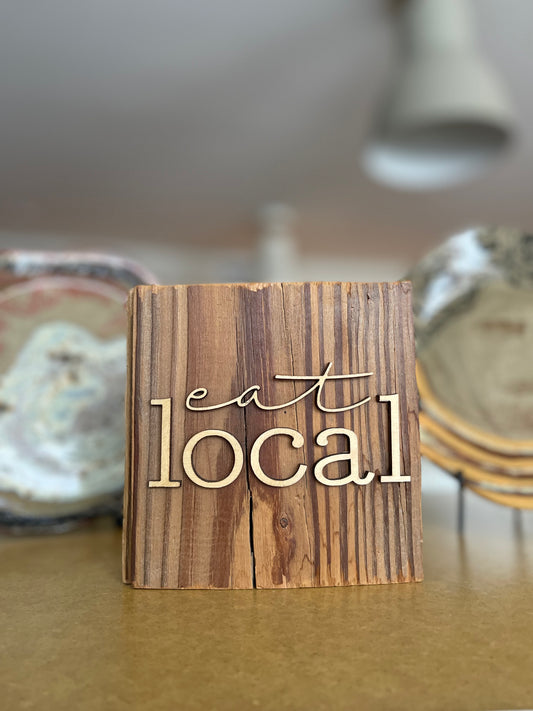 “Eat Local” Wood Wall Art