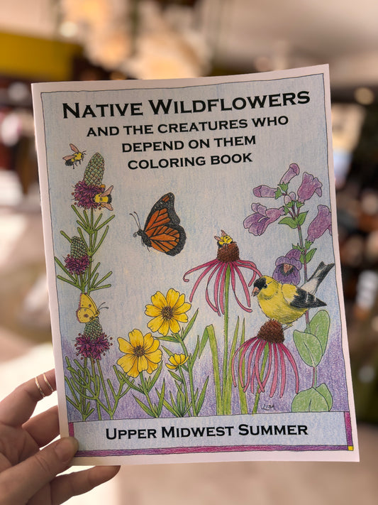 Native Wildflowers coloring book by local artist, Lisa Yourell.