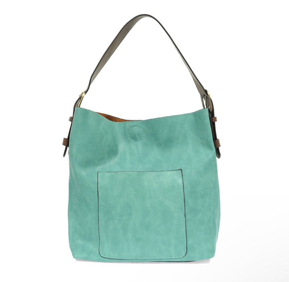 Classic SeaGlass & Brown Hobo Handbag with Bonus Crossbody