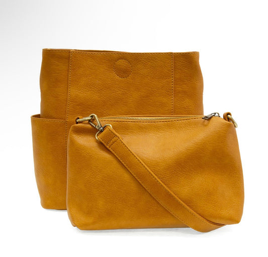 Kayleigh Side Pocket Bucket Bag with Bonus Snap-in Crossbody