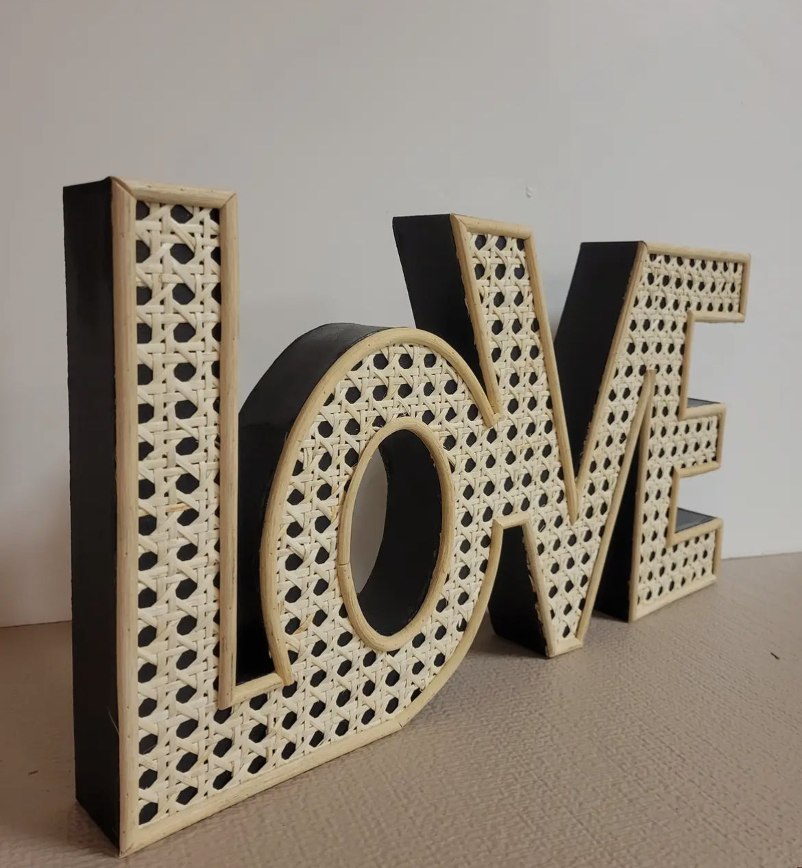 Rattan “Love” Sign