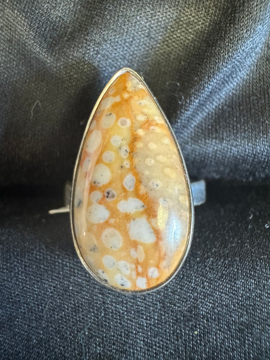 Deer Fawn Jasper Ring | Size 6