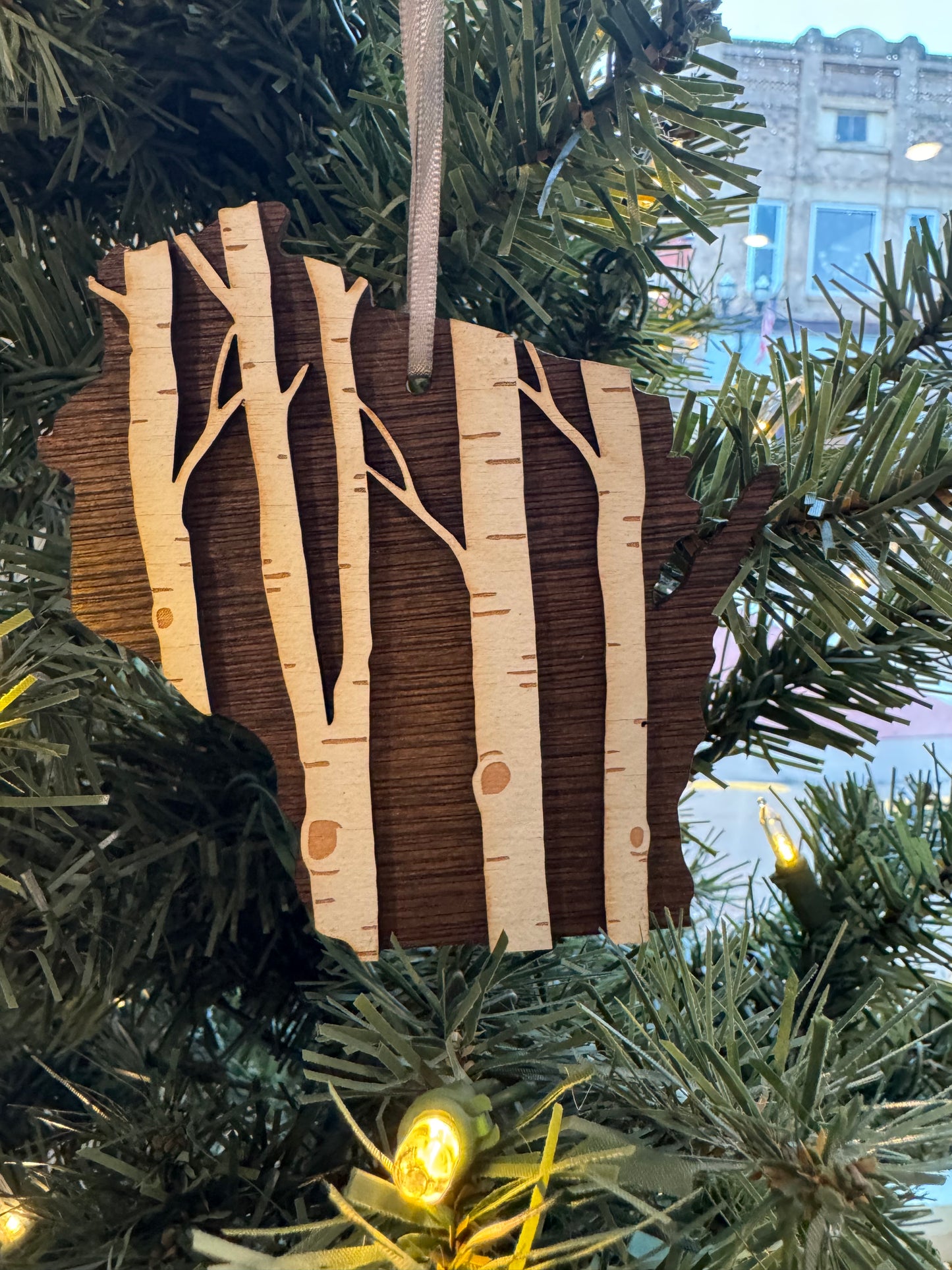 Wooden WI Ornaments | Knit & Nailed