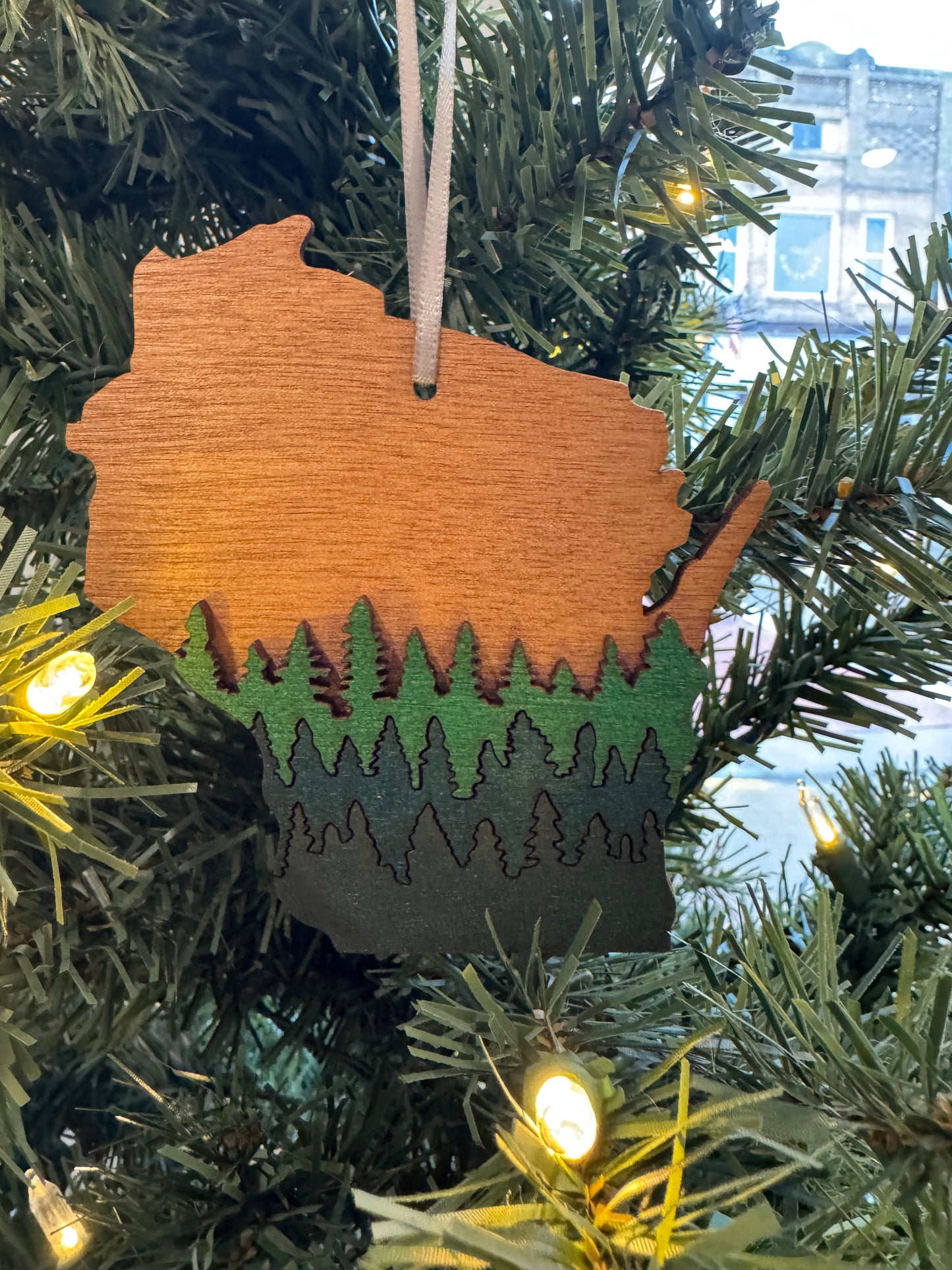 Wooden WI Ornaments | Knit & Nailed