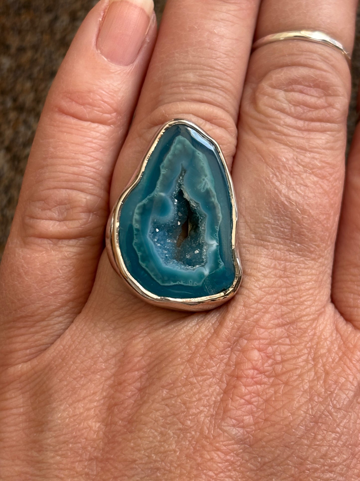 Sea Foam Agate Ring | Adjustable