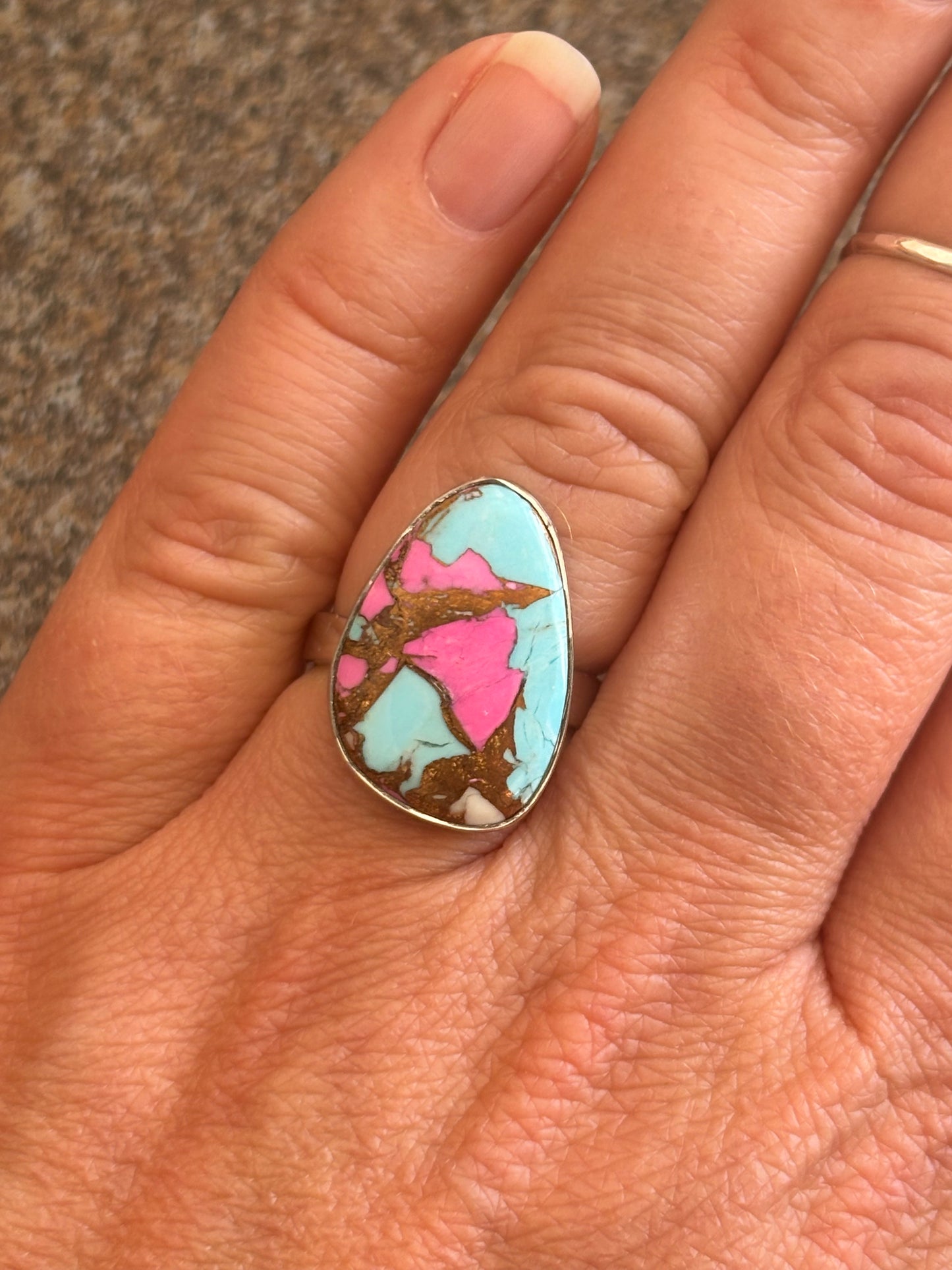 Cotton Candy Turquoise Ring | Adjustable