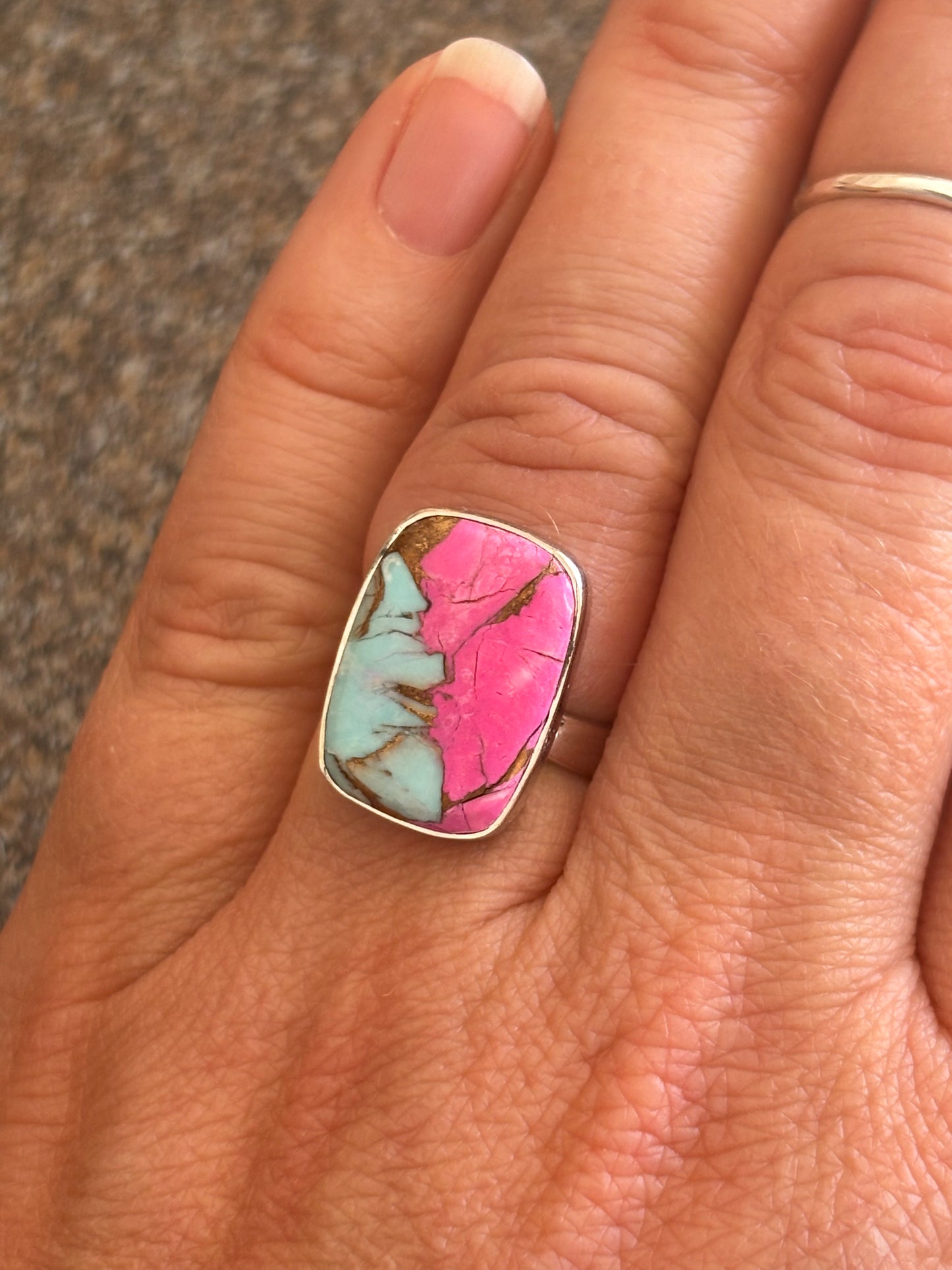 Cotton Candy Turquoise Ring | Adjustable