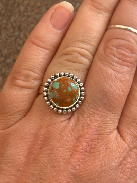 Turquoise Beaded Ring | Size 8