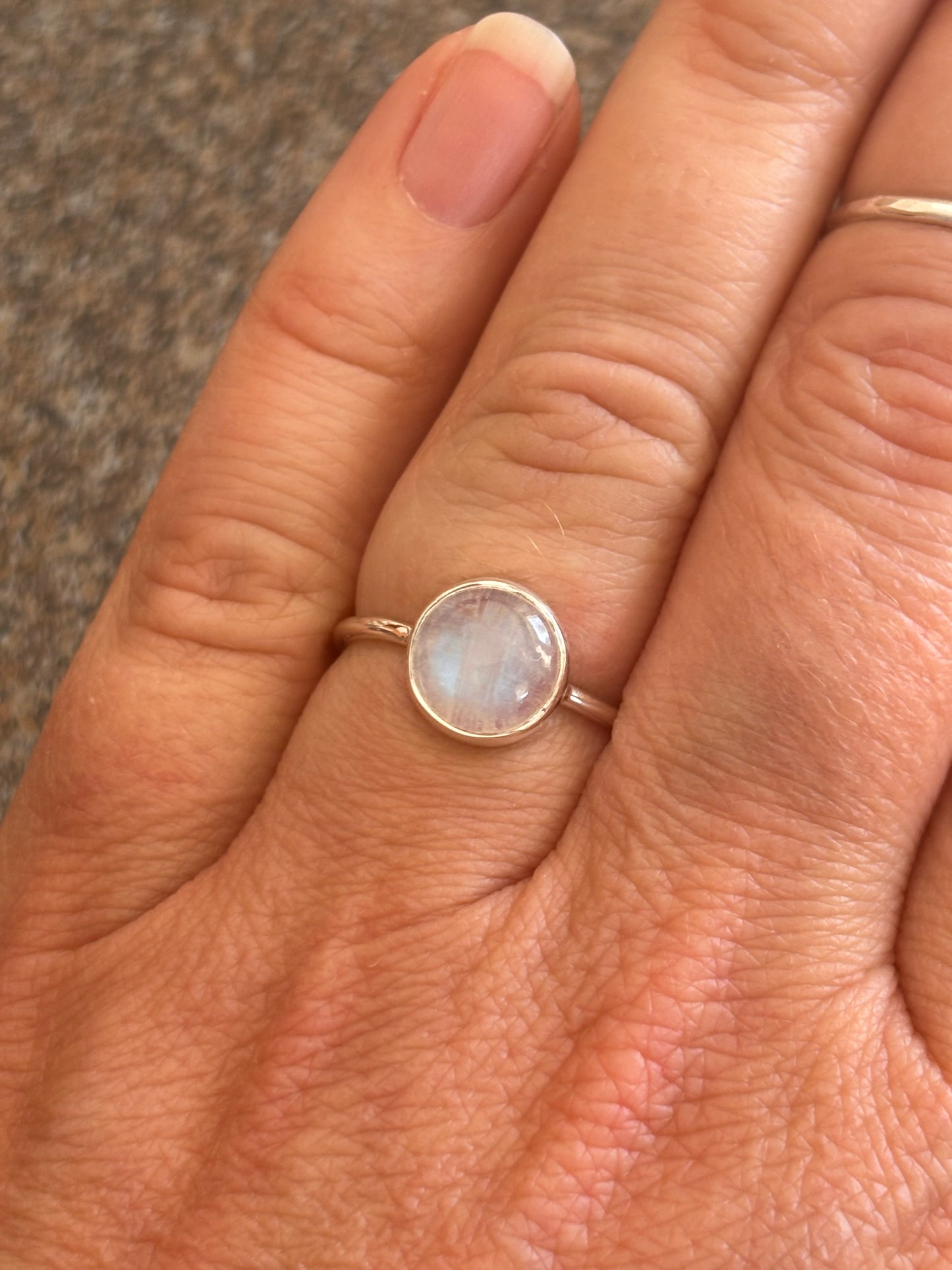 Rainbow Moonstone Ring | Size 8