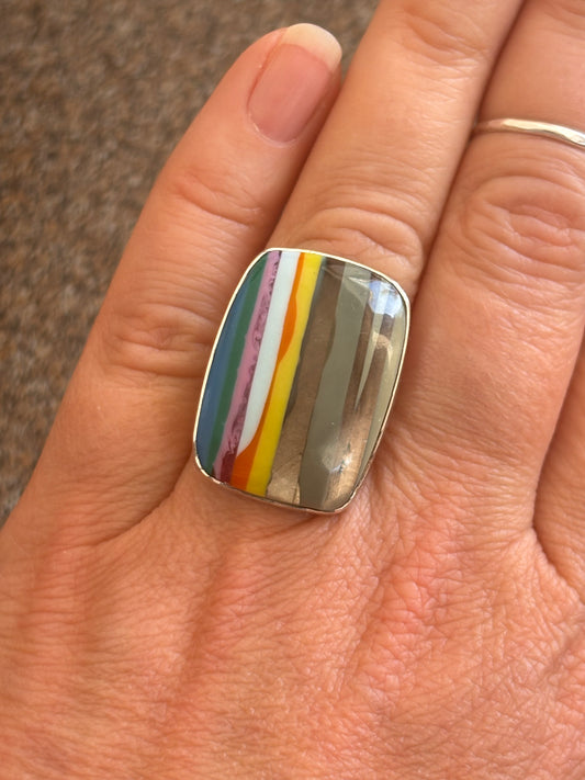 Rainbow Calcilica Ring | Adjustable